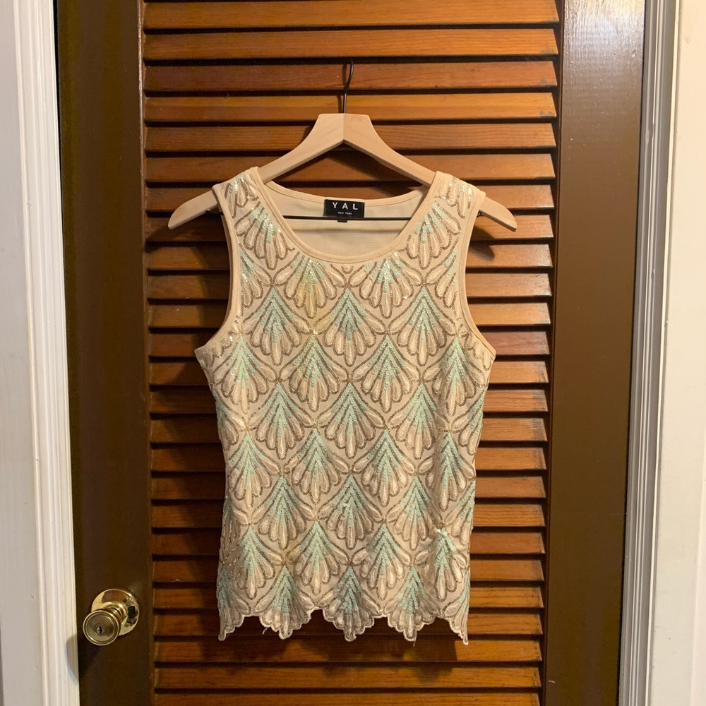 Tan (Nude) & Turquoise Camisole